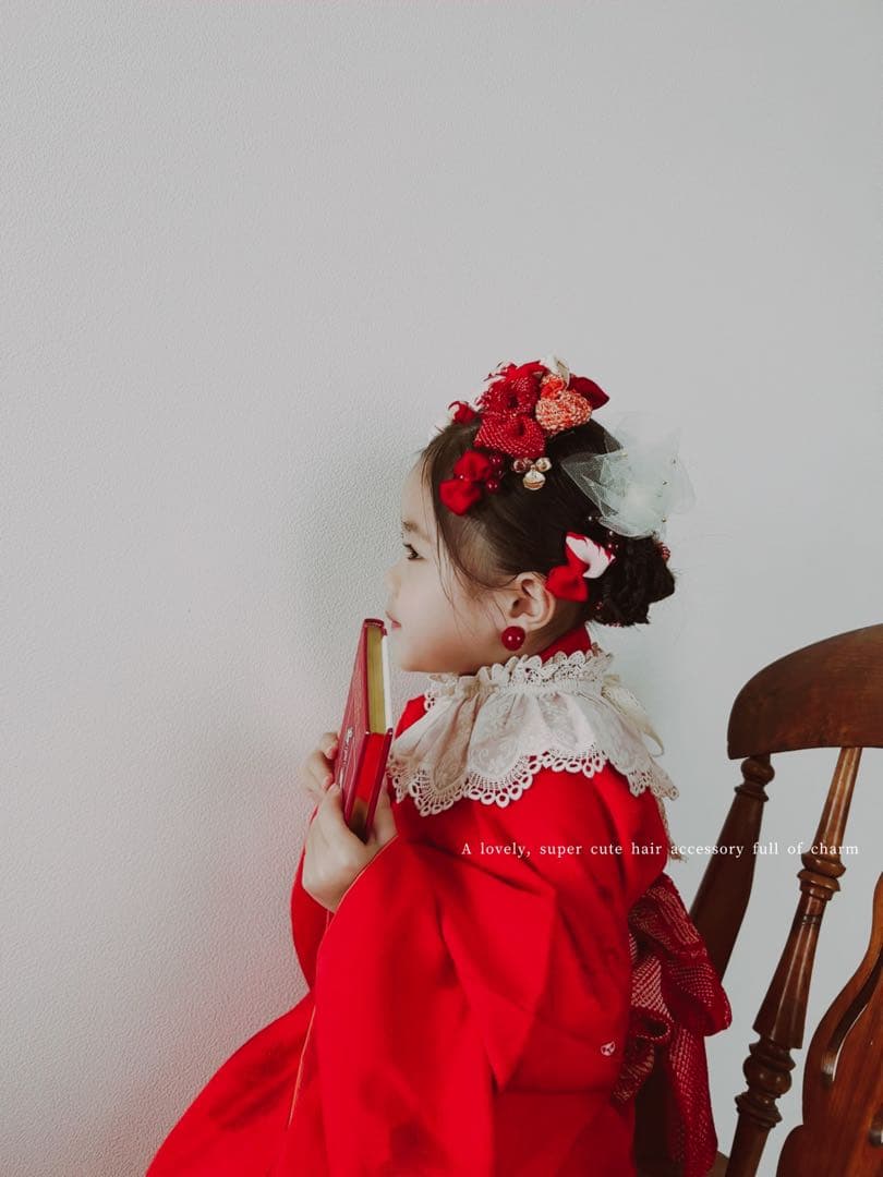 ゆ*は様 七五三　七五三髪飾り　ヘッドドレス　着物髪飾り　リメイク髪飾り　030