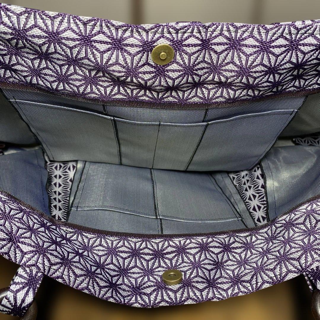 畳縁製 花柄ストライプハンドバッグ