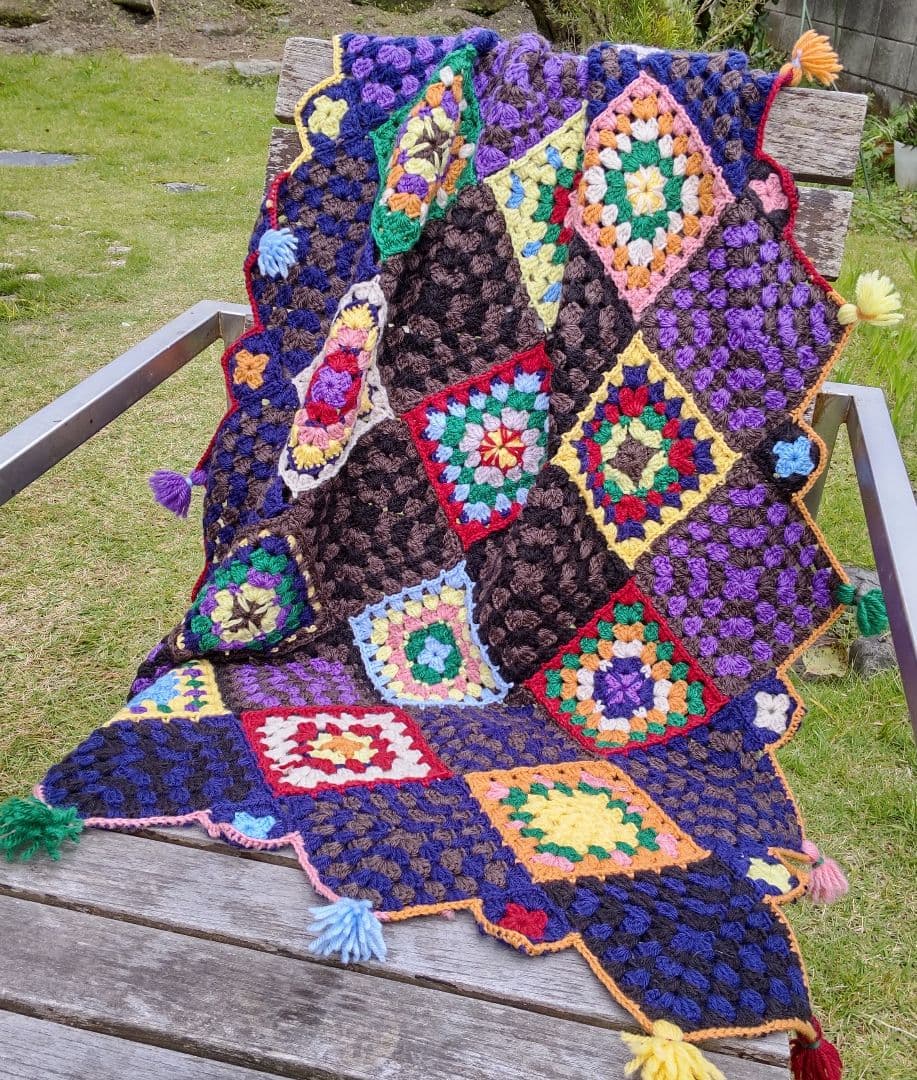 グラニー モチーフ ブランケット 膝掛け ソファーカバー