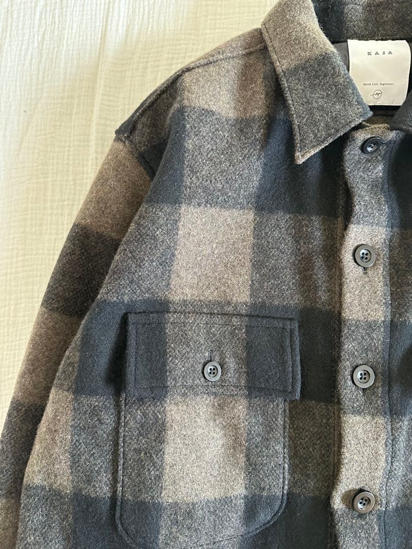 ジャケット・アウター KAJA WOOL BUFFALO CHECK CPO JACKET