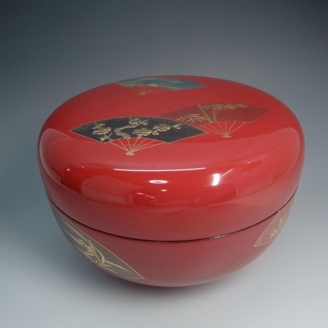 食籠　ジキロ　木製　五君子（松竹梅蘭菊）