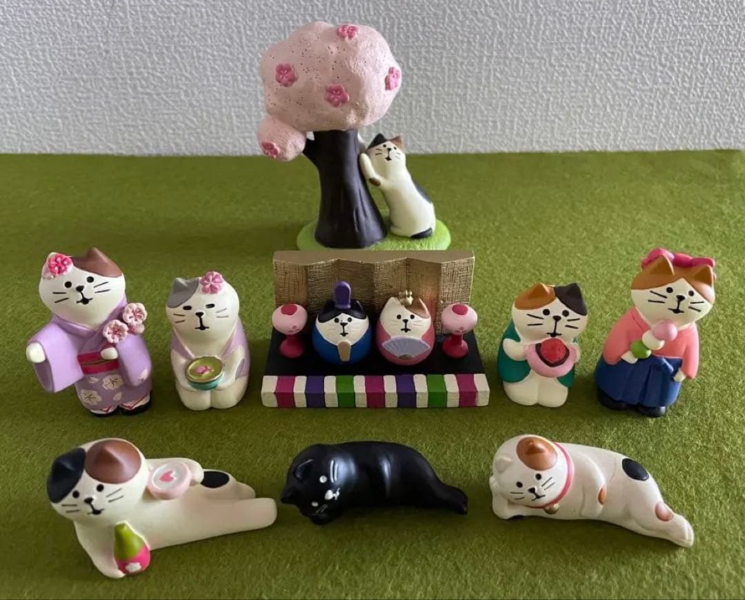 デコレ コンコンブル 猫雛 桜 和服 はいから あまおう大福 花見酒 ごろ寝 春