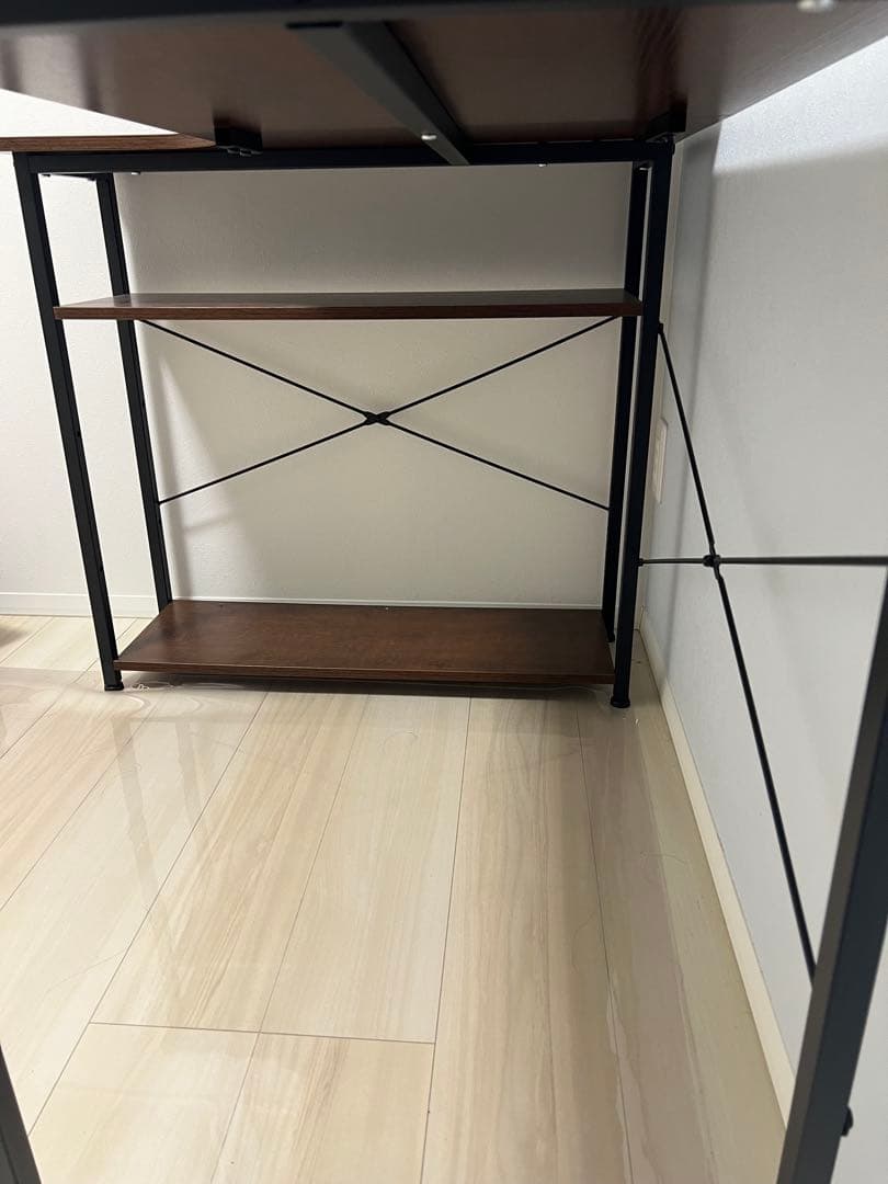 【★必ず確認　売り切りたいので最終値下げ！】L字型パソコンデスク　ダークブラウン