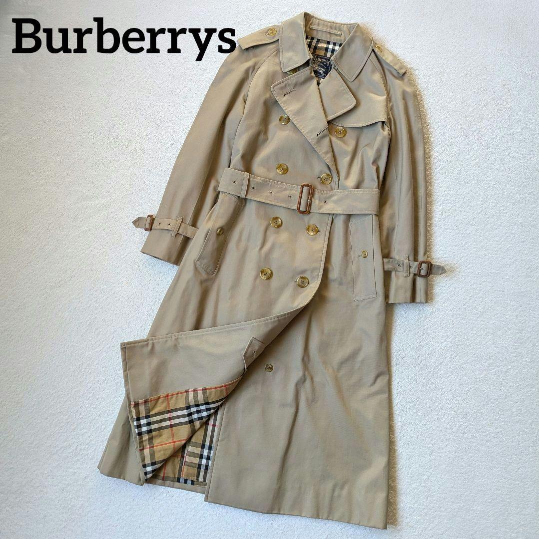 バーバリー トレンチコート ベージュ系 ノバチェック柄 ベルト付き ダブル