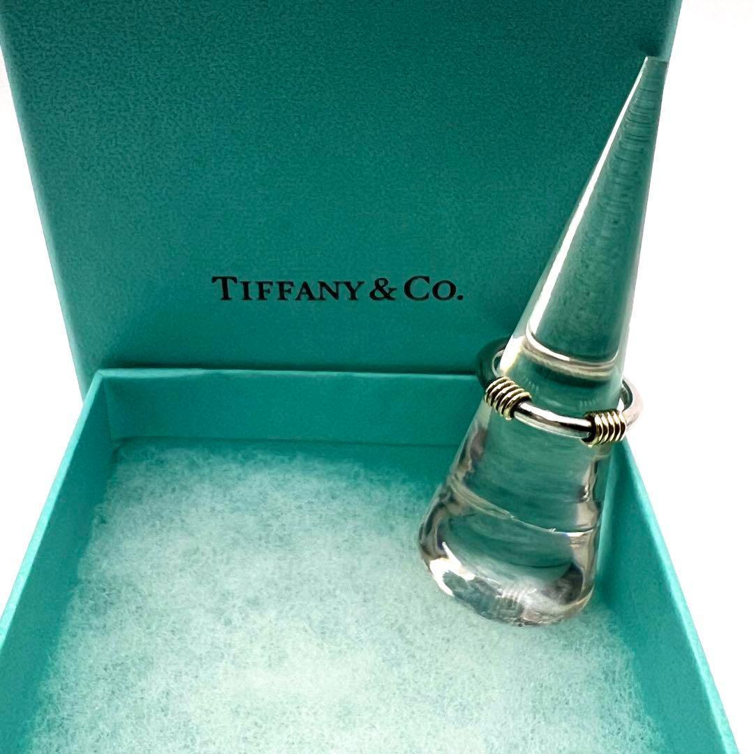 美品 ティファニー リング バンドウィズ 750 925 コンビ 10号