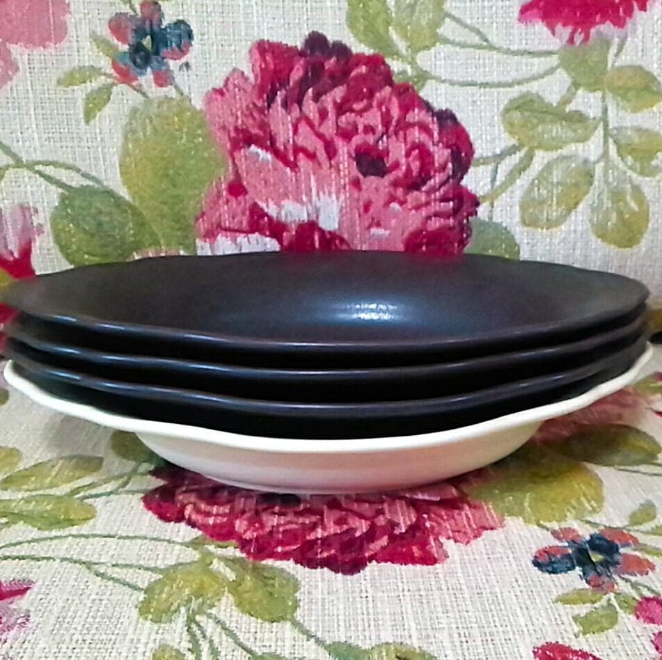 awabi ware 4点（黒3白1）カレー皿 あわびウェア 雲形