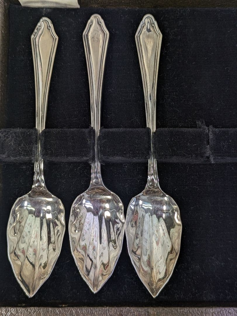 イギリス アンティーク シルバープレート スプーン ６本 ケース入り