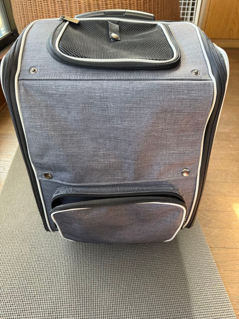 グレー キャリーバッグ フリース内装　犬用