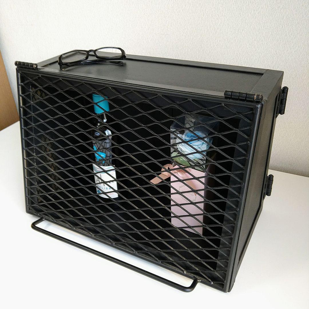 【一品物】男前カフェ風メッシュショーケース ワインセラー　アイアン収納ラック。