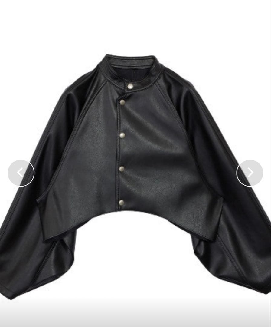 ジャケット・アウター ROUND SHORT SYNTHETIC LEATHER JACKET