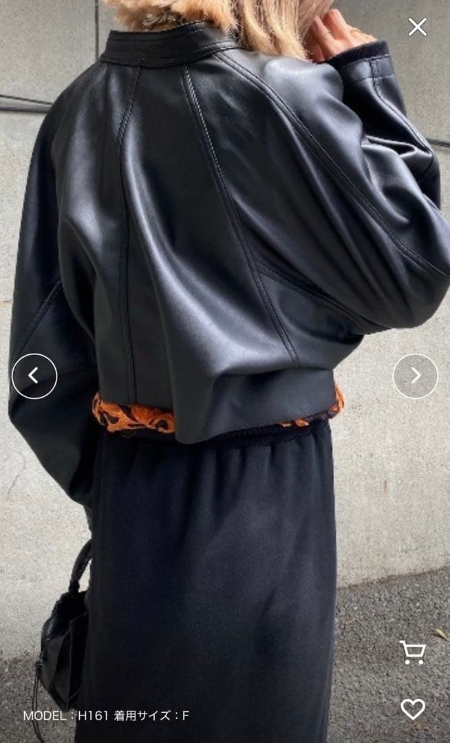 ジャケット・アウター ROUND SHORT SYNTHETIC LEATHER JACKET