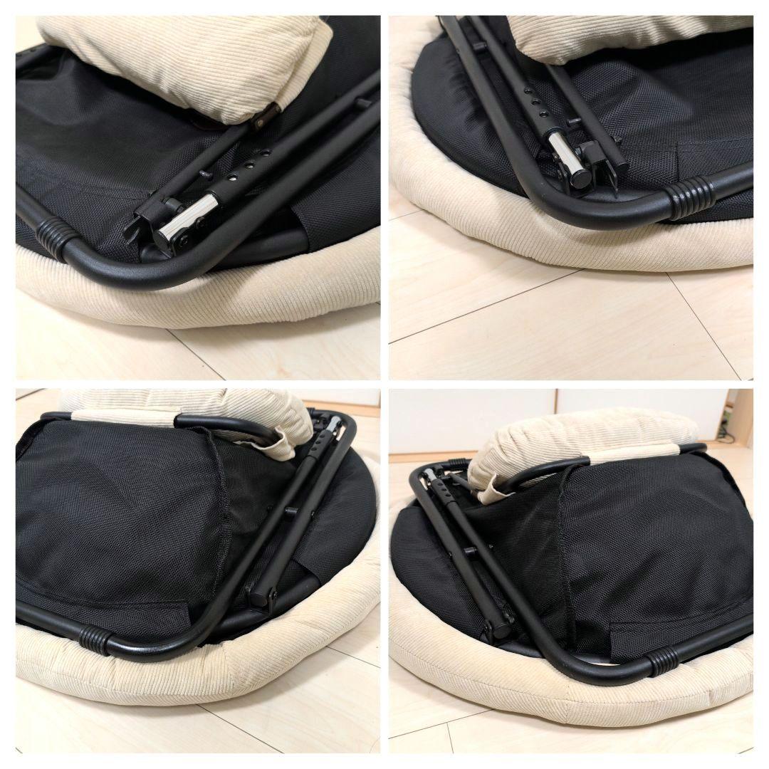 2way フォールディングチェア キャンバス ベージュ　　クッション付き