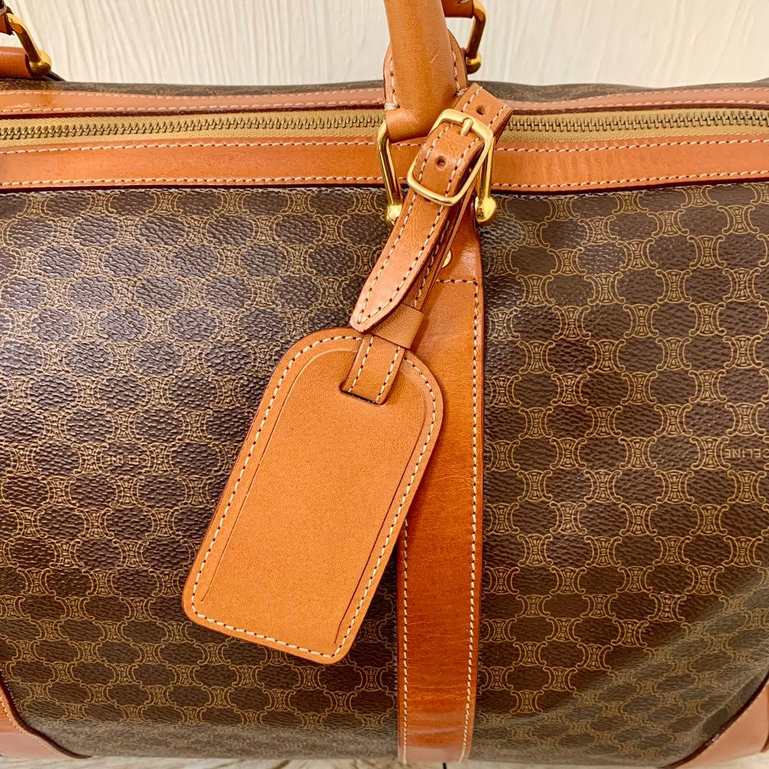未使用美品★CELINE セリーヌ ボストンバッグ マカダム ブラウン 保存袋