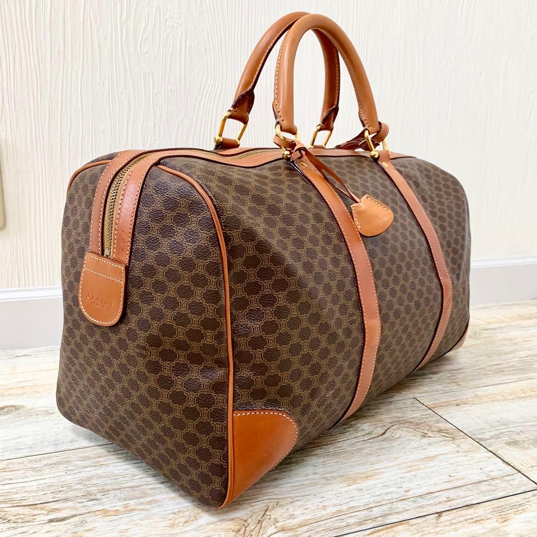 未使用美品★CELINE セリーヌ ボストンバッグ マカダム ブラウン 保存袋