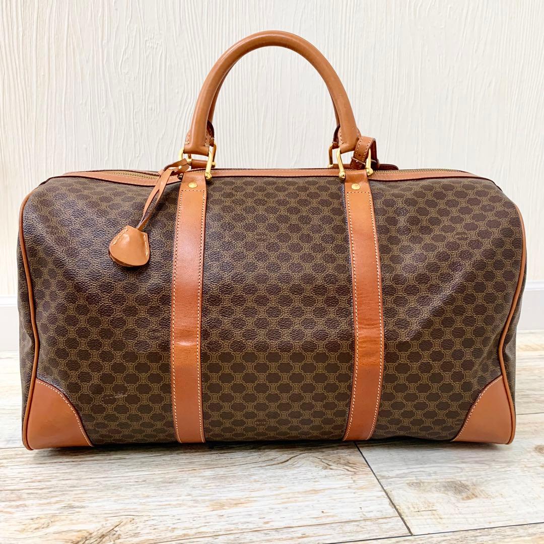 未使用美品★CELINE セリーヌ ボストンバッグ マカダム ブラウン 保存袋