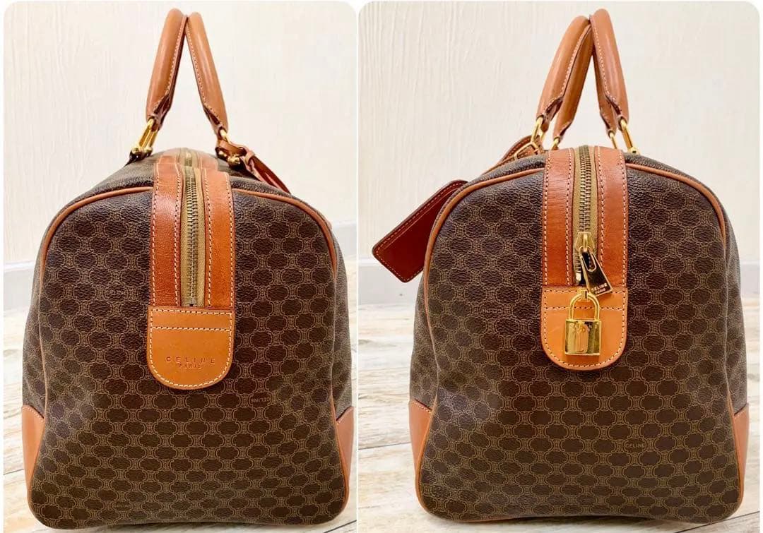 未使用美品★CELINE セリーヌ ボストンバッグ マカダム ブラウン 保存袋