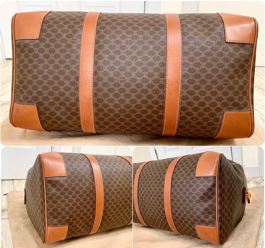 未使用美品★CELINE セリーヌ ボストンバッグ マカダム ブラウン 保存袋