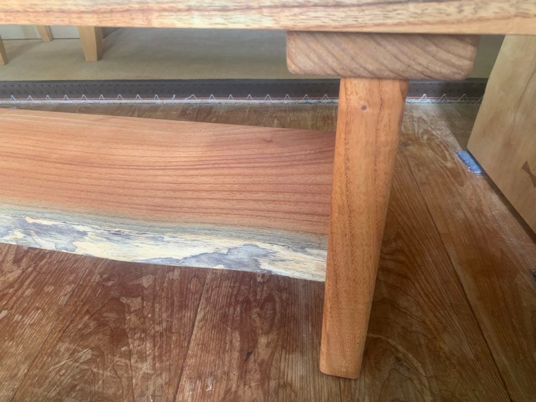送料込、長期保管セール品♦︎無垢材(栴檀)サイドテーブル、TVボード