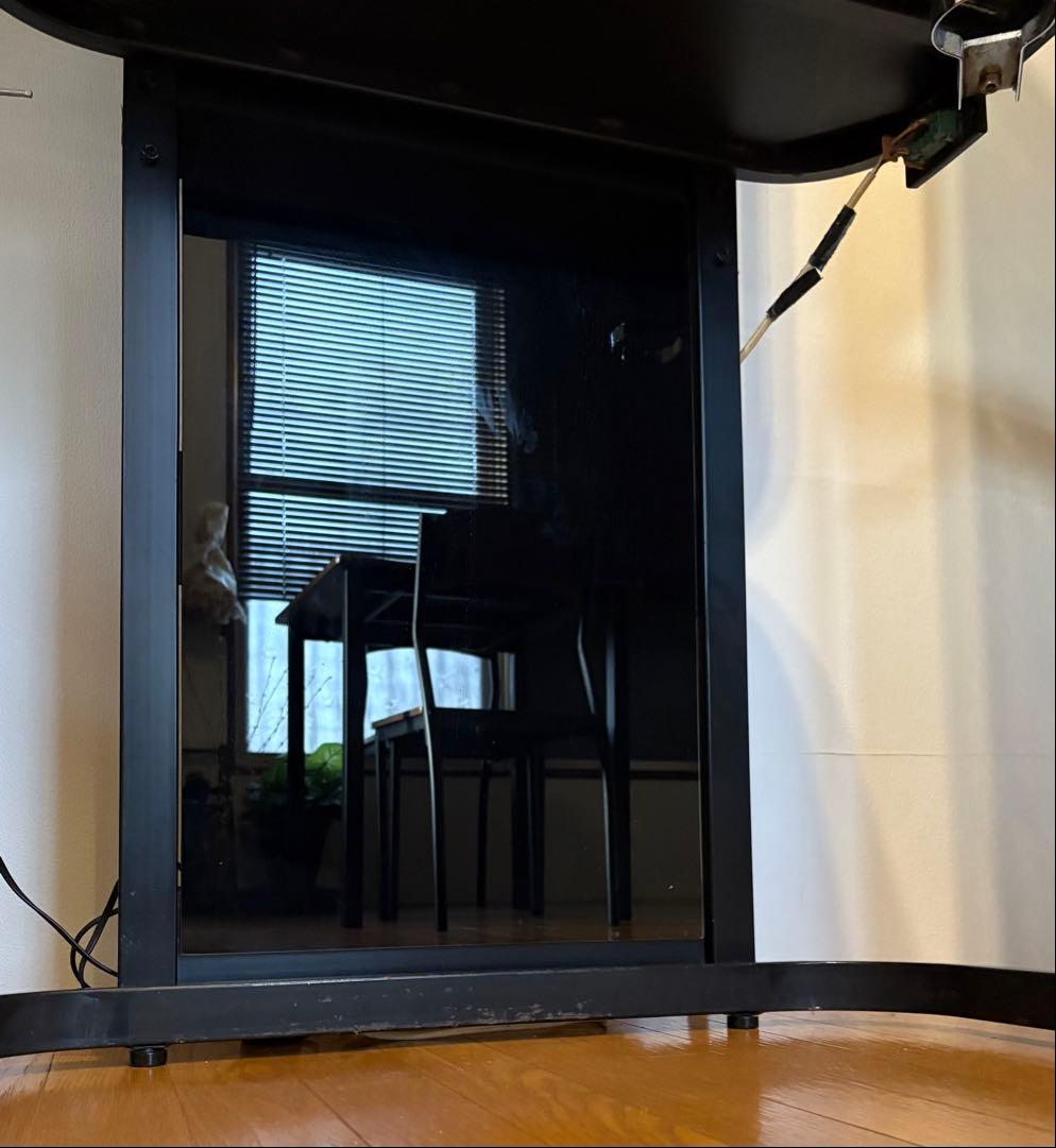 可動式ライト付き ドレッサー 化粧台　メイク台 ブラック スリム