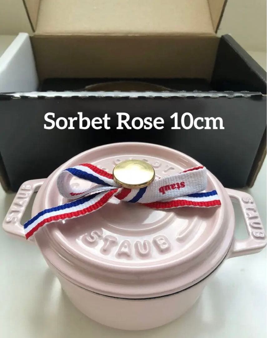 【新品】ストウブ ピコココットラウンド10cm ソルベローズ(生涯保証付)