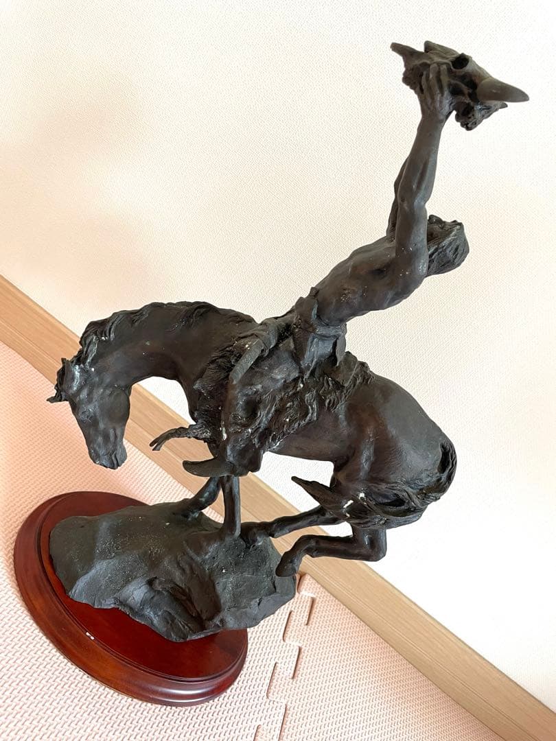 バックマッケイン　インディアン　ブロンズ製 騎馬像 彫刻　アンティーク