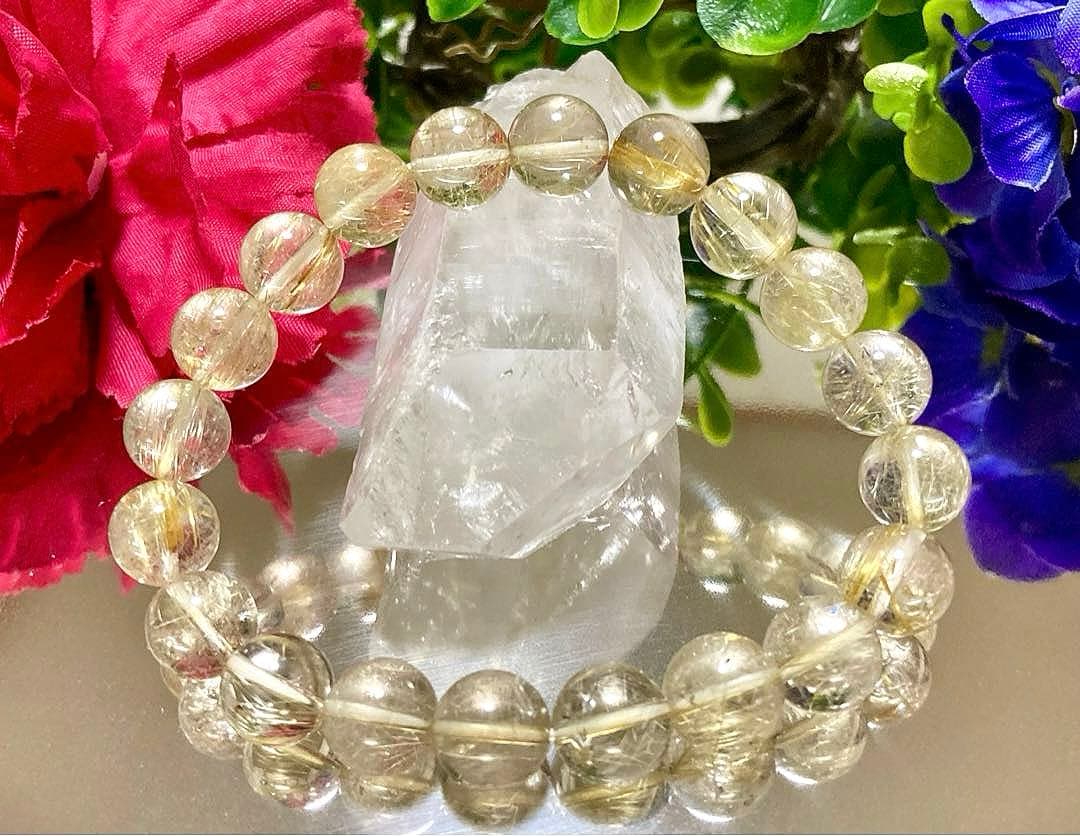 虹　最高品質　天然石の王者　ナチュラルフュージョンゴールドルチルクォーツ