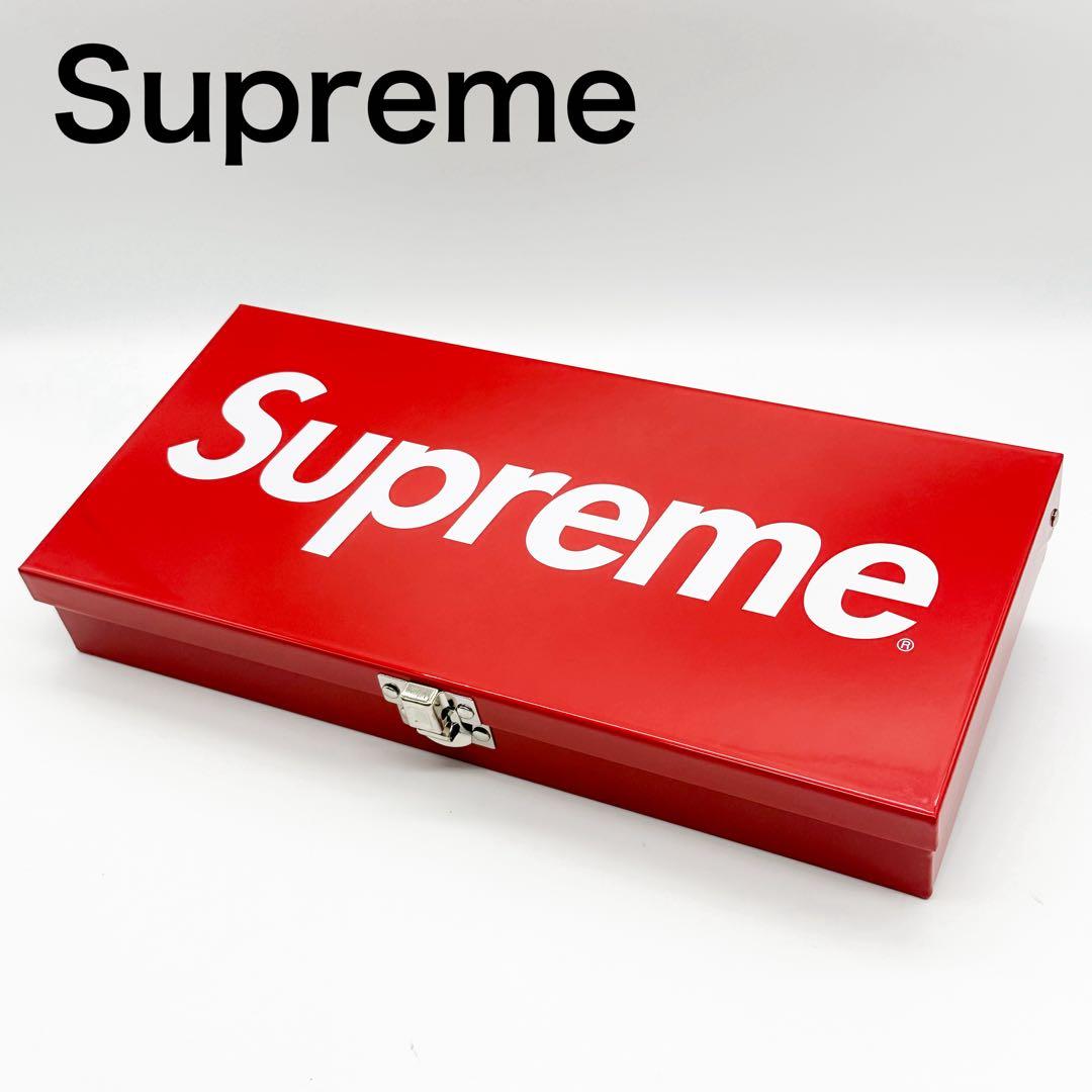 シュプリーム ロックボックス レッド 金庫 小物入れ メタルトレー