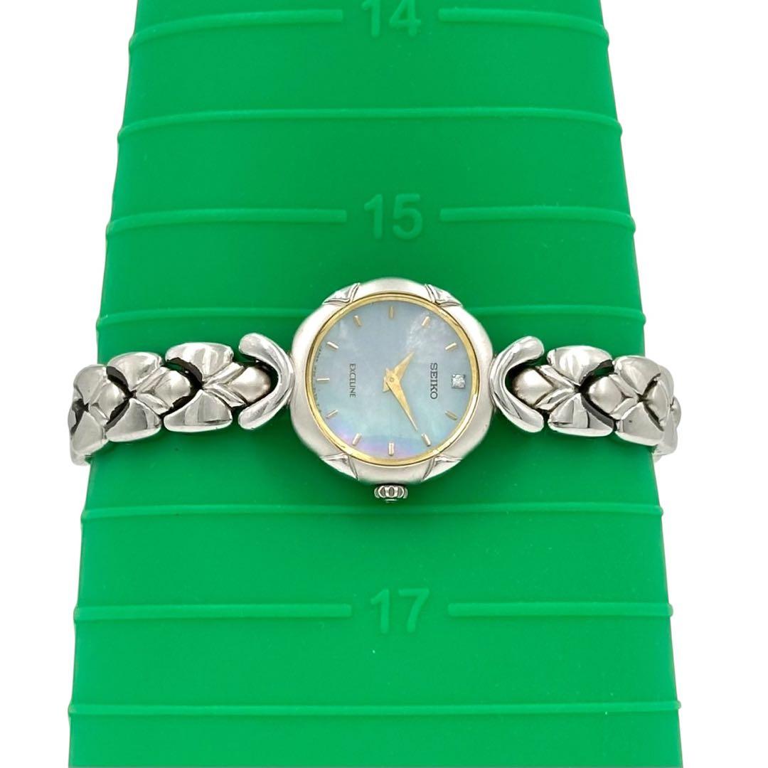 セイコー 腕時計 エクセリーヌ 1F20-1C40 シェルダイヤ シルバー