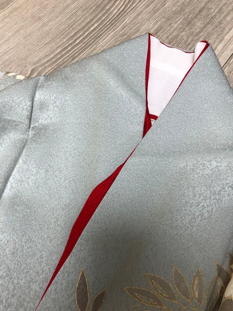 振袖　着物　帯　セット　成人式　水色　蝶　桜　ブルー系　前撮り