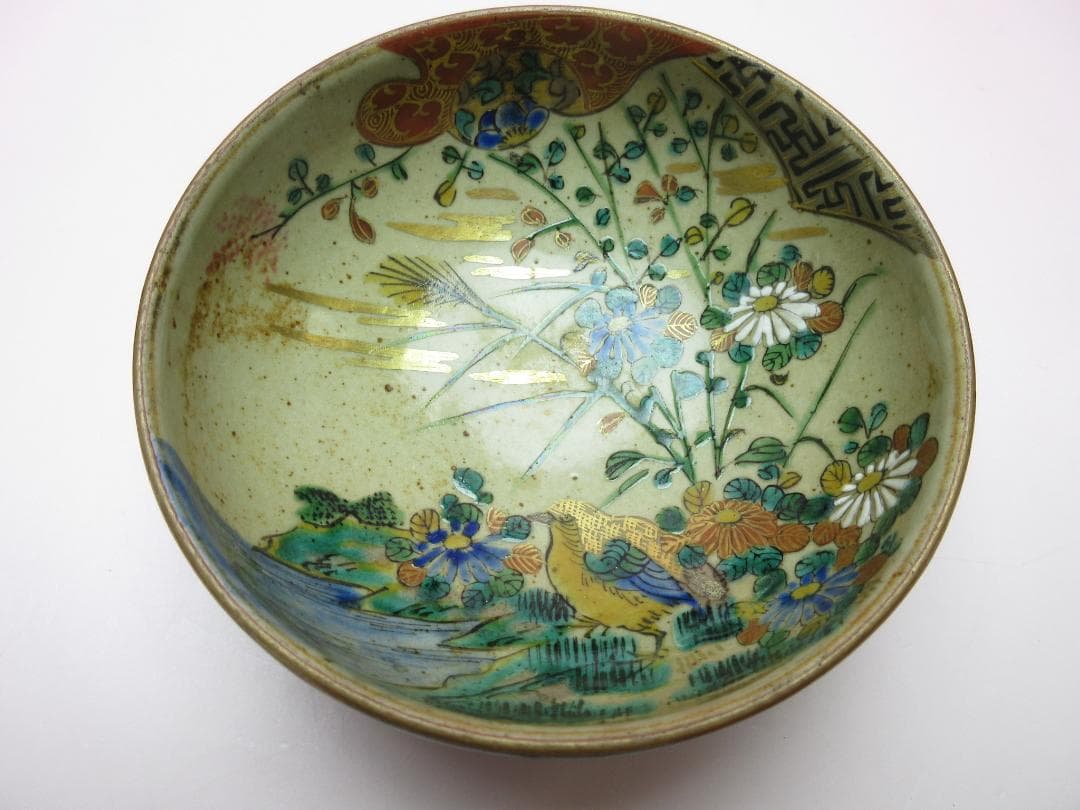 時代物 九谷 庄三 鶉紋 小鉢 7客 TN 87 70816