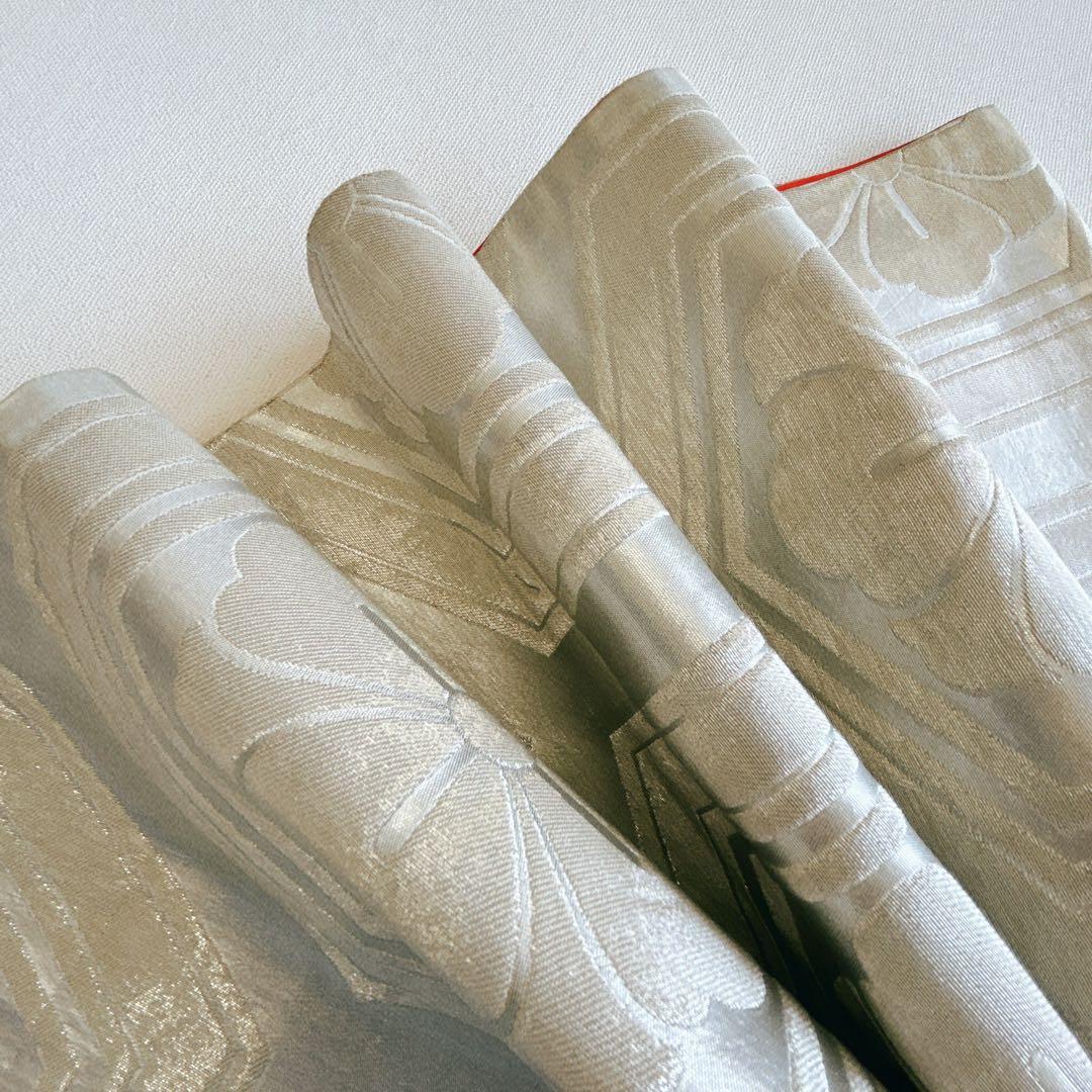 セット　七五三　7歳女の子　長着＆袋帯＆長襦袢＆小物　黄緑×白　比翼仕立　刺繍蝶