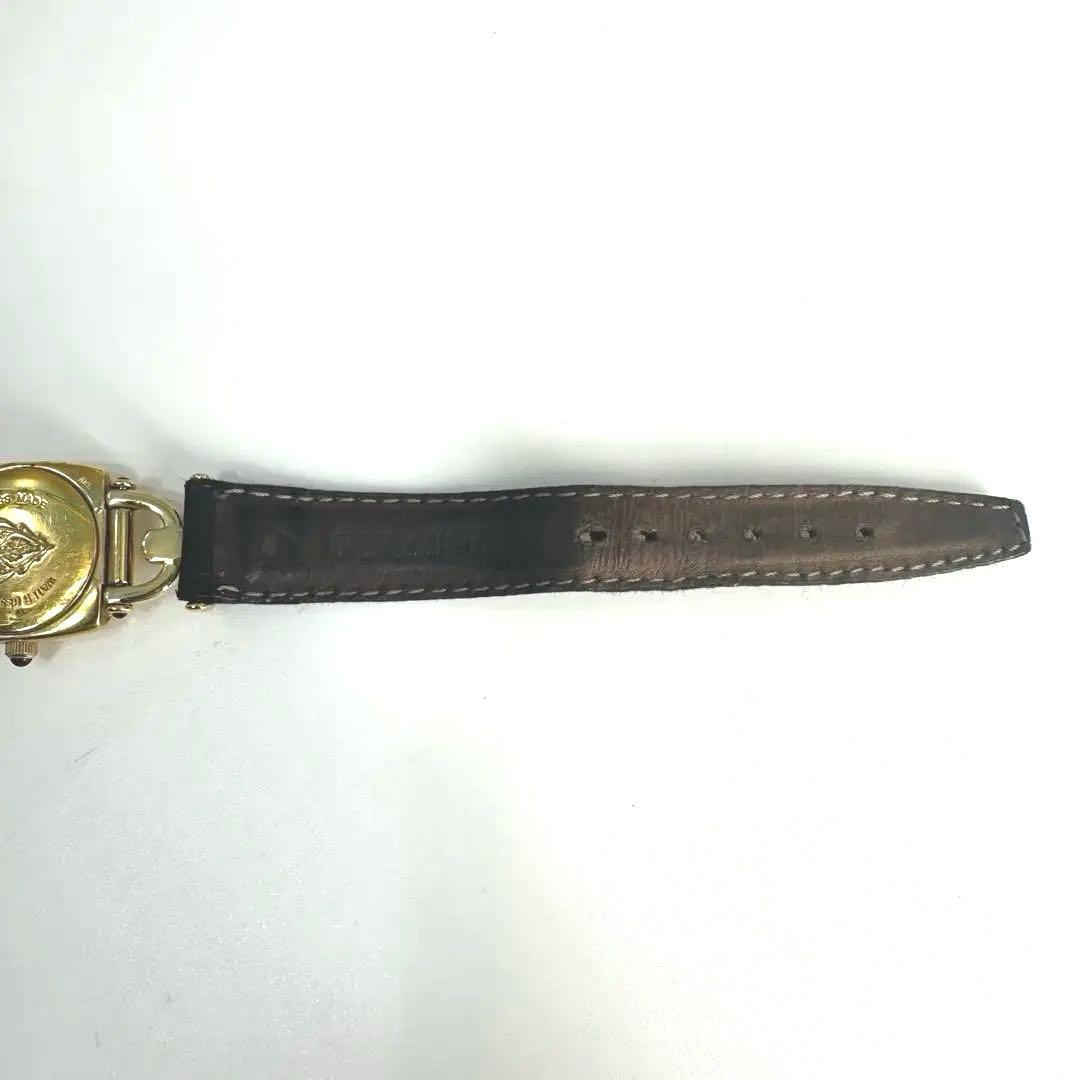 GUCCI★グッチ 時計 ホースビット腕時計 レディースゴールド 黒レザーベルト