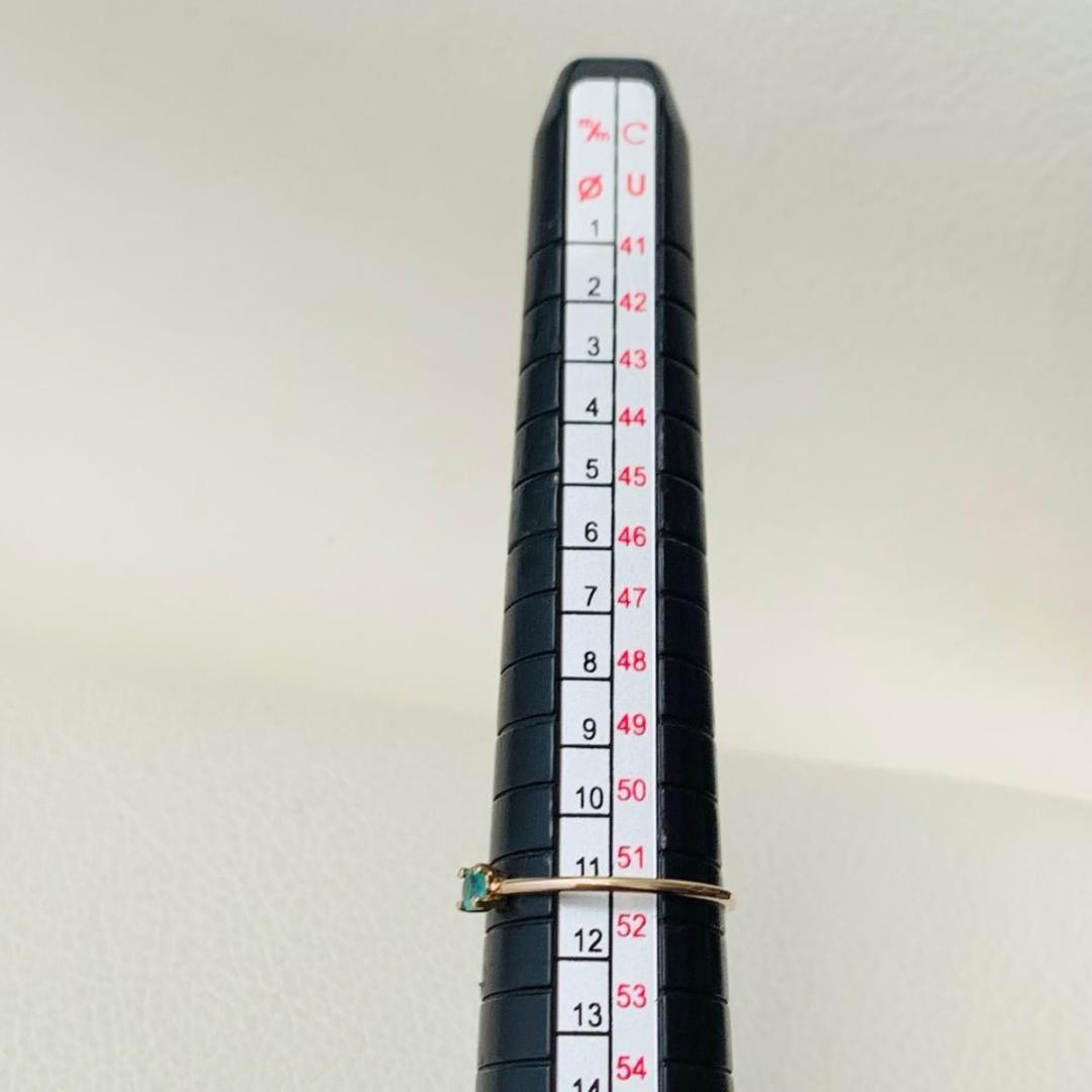 k10 エメラルド イエローゴールド シンプル リング 指輪 11号 10金