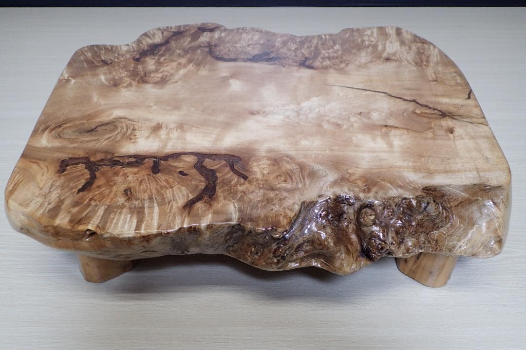 超希少 一点品 天然木 最高級 欅 ケヤキ 切り株 輪切り ローテーブル 座卓