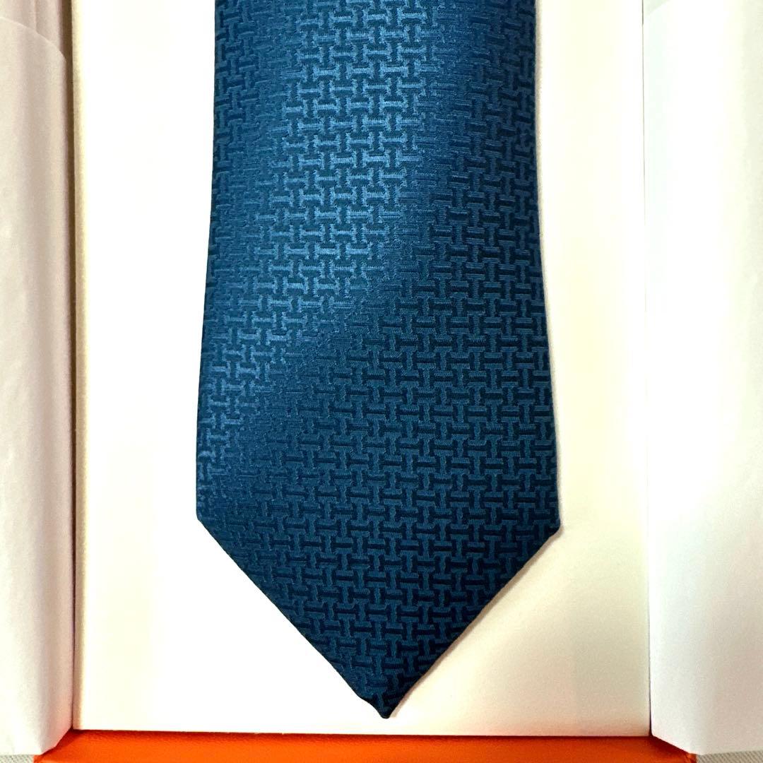 エルメス ネクタイ H織りタイ 7 cm 《アップサイド・ダウン》新品 未使用