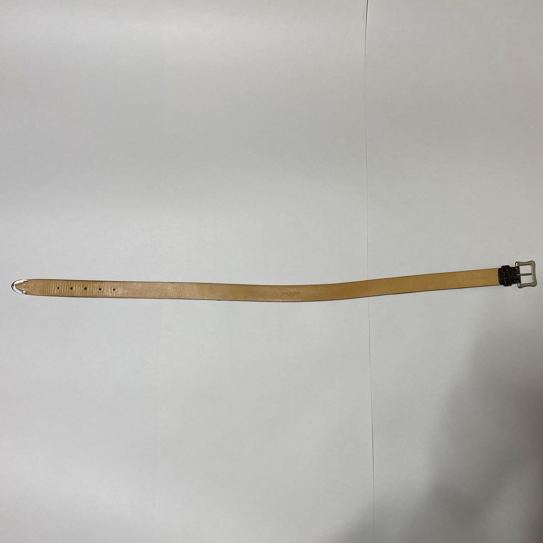 ベルト　幅30mm クロコ型押し　ダークブラウン　32 80