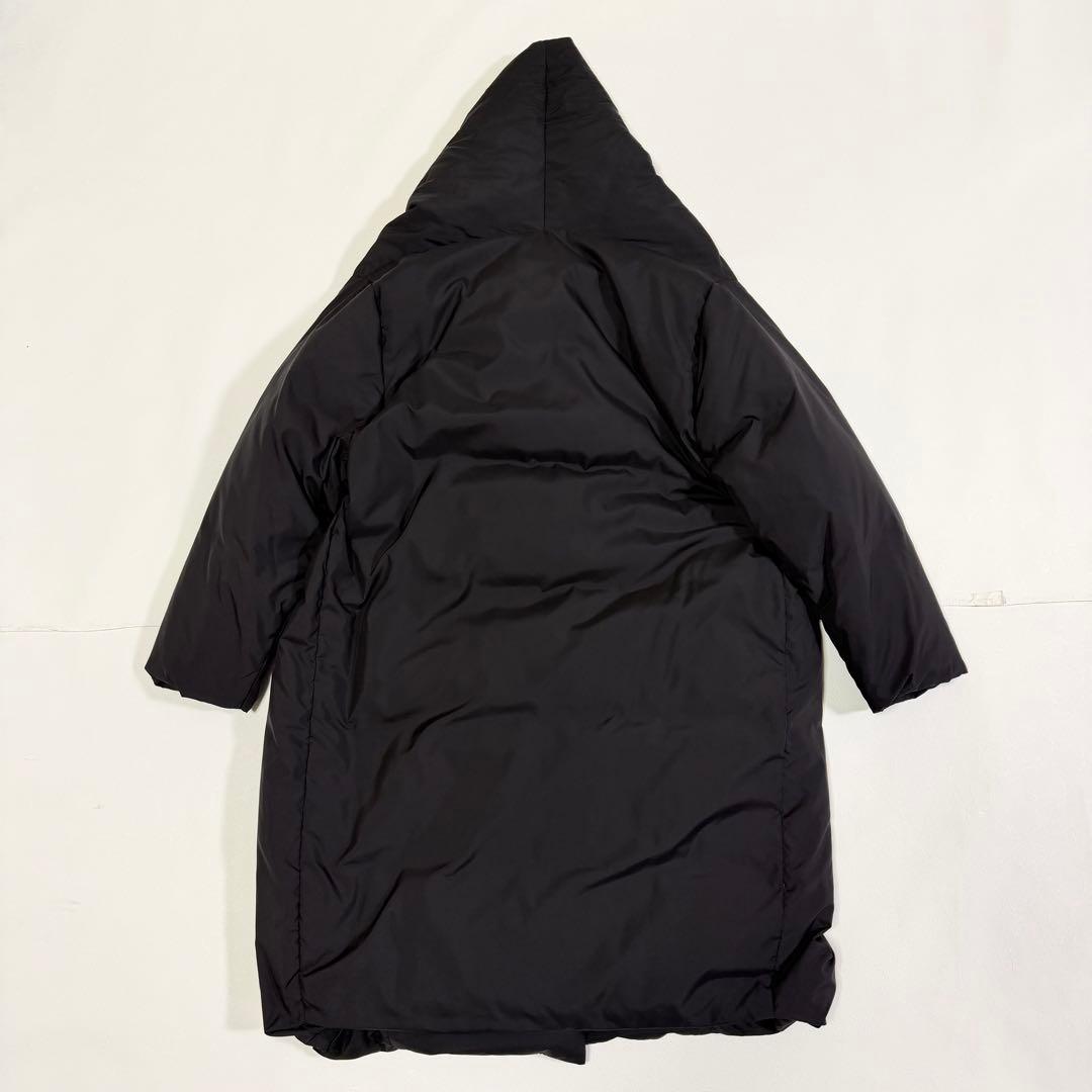 ミズイロインド ドレープダウンコート ダウンジャケット ブラック フリー