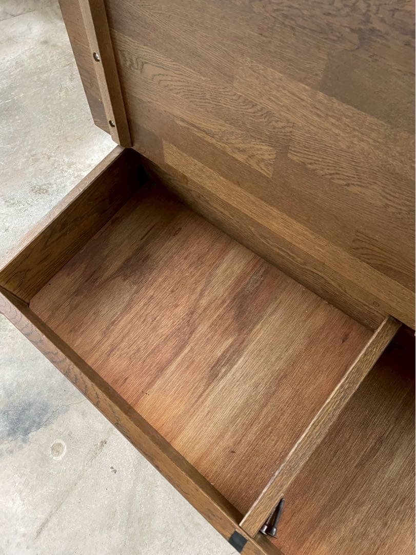 無垢材　ヴィンテージ 収納付きベンチ　イス