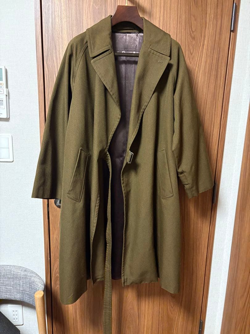 COMOLIコモリ/18AW/ウールサージタイロッケンコート/サイズ1/ブラウン