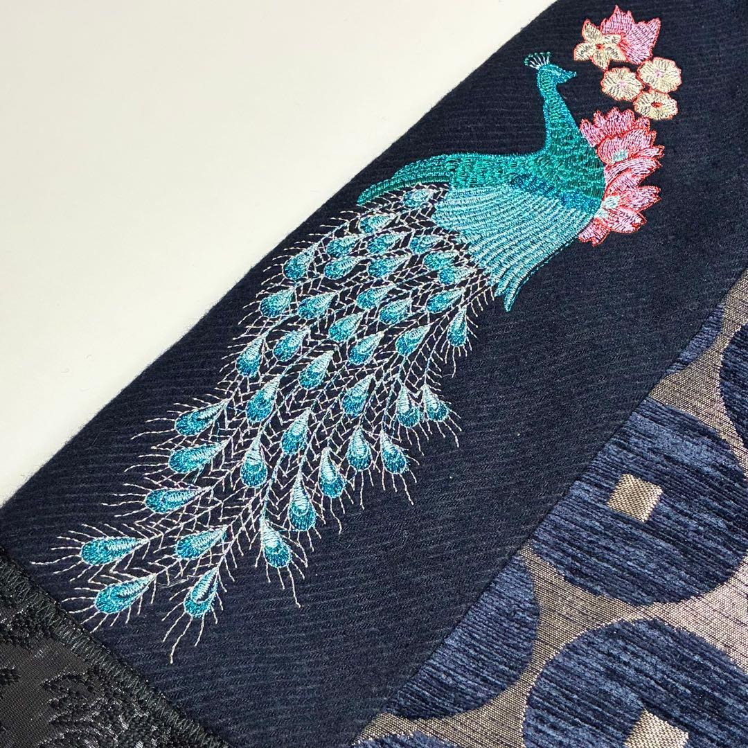 【美品】デシグアル/総柄ロングコート/刺繍/ジャガード/異素材切替/パッチワーク