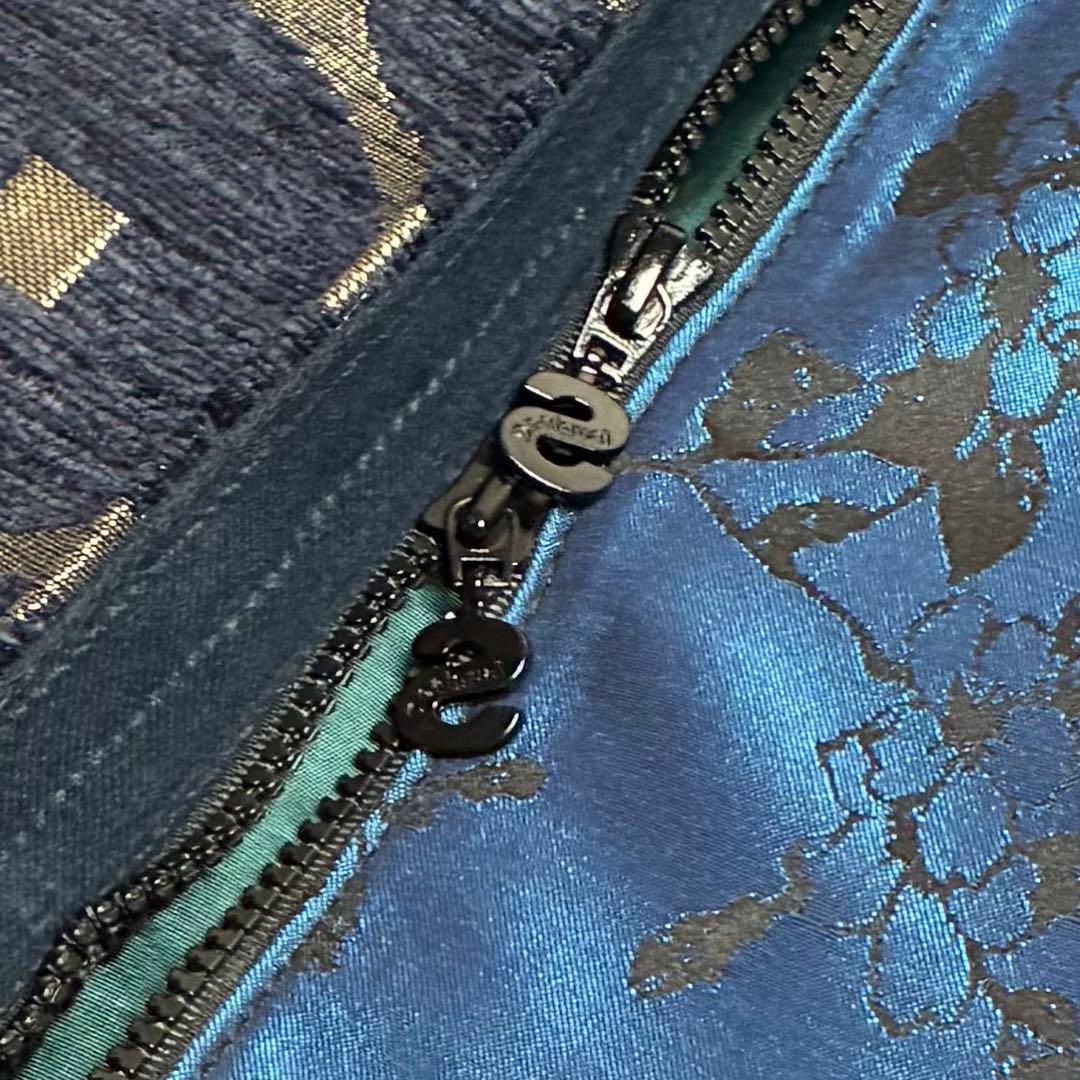 【美品】デシグアル/総柄ロングコート/刺繍/ジャガード/異素材切替/パッチワーク