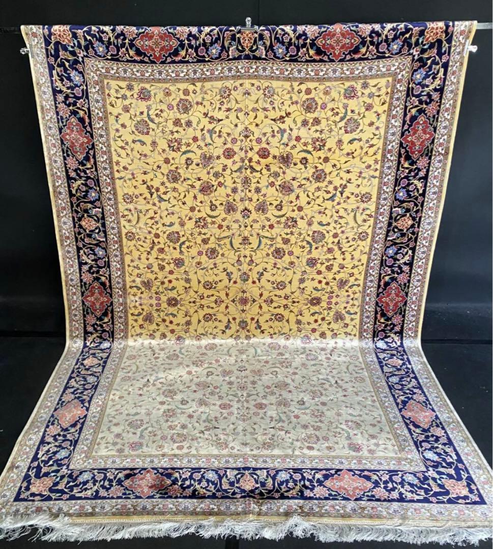 ペルシャ絨毯 イラン クム産　シルク100% 手編み　289万ノット　超特大判