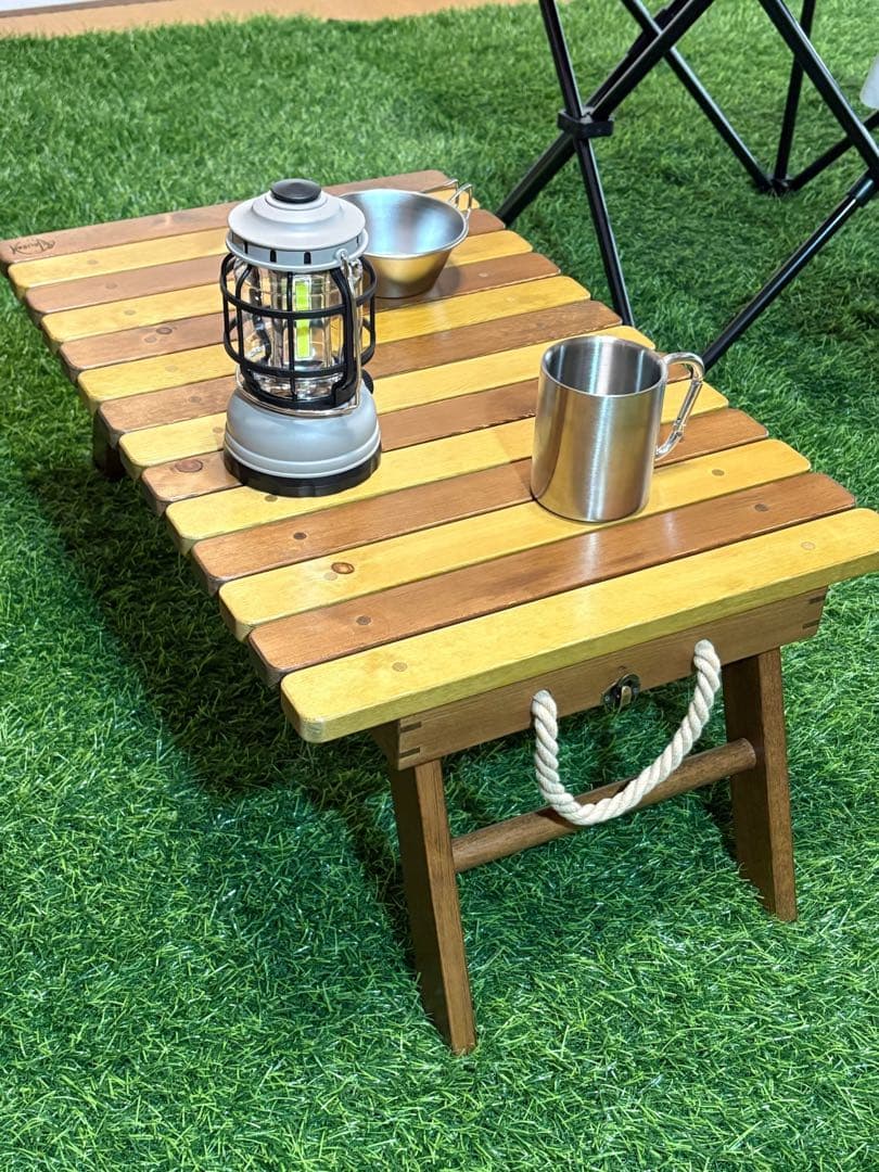 木製折りたたみアウトドアサイドテーブル【カラー:ウォルナット/ライトオーク】