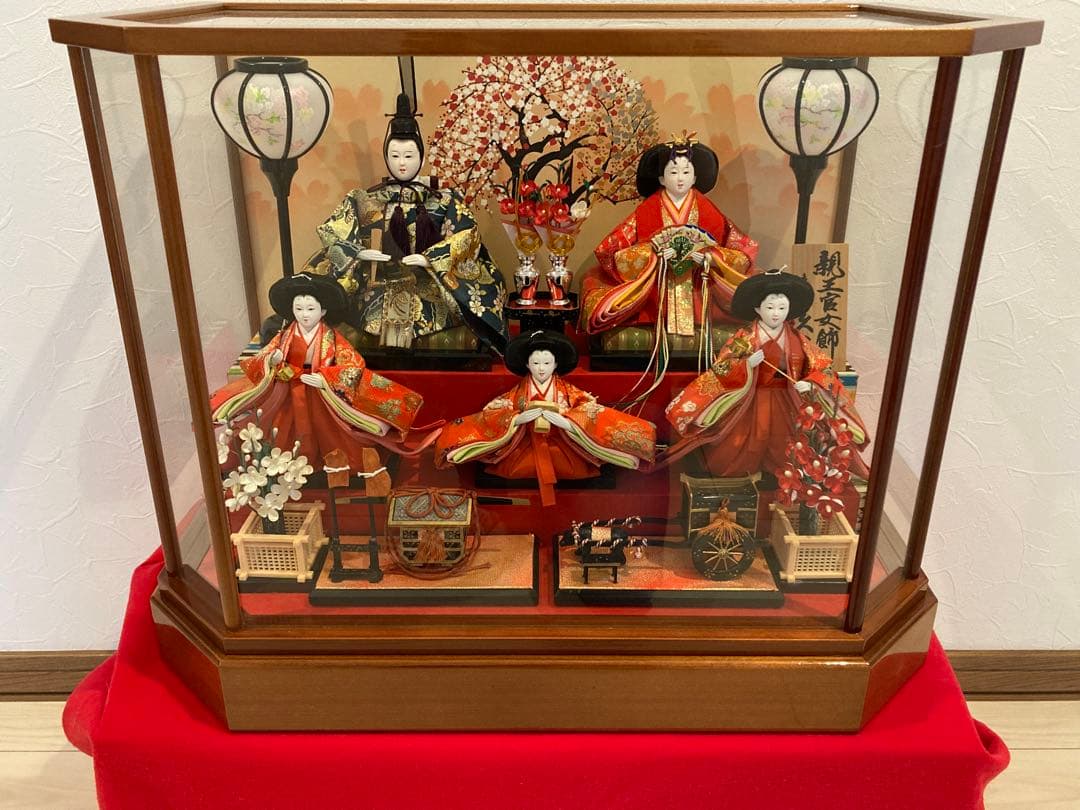 久月 雛人形セット オルゴール・ガラスケース付き