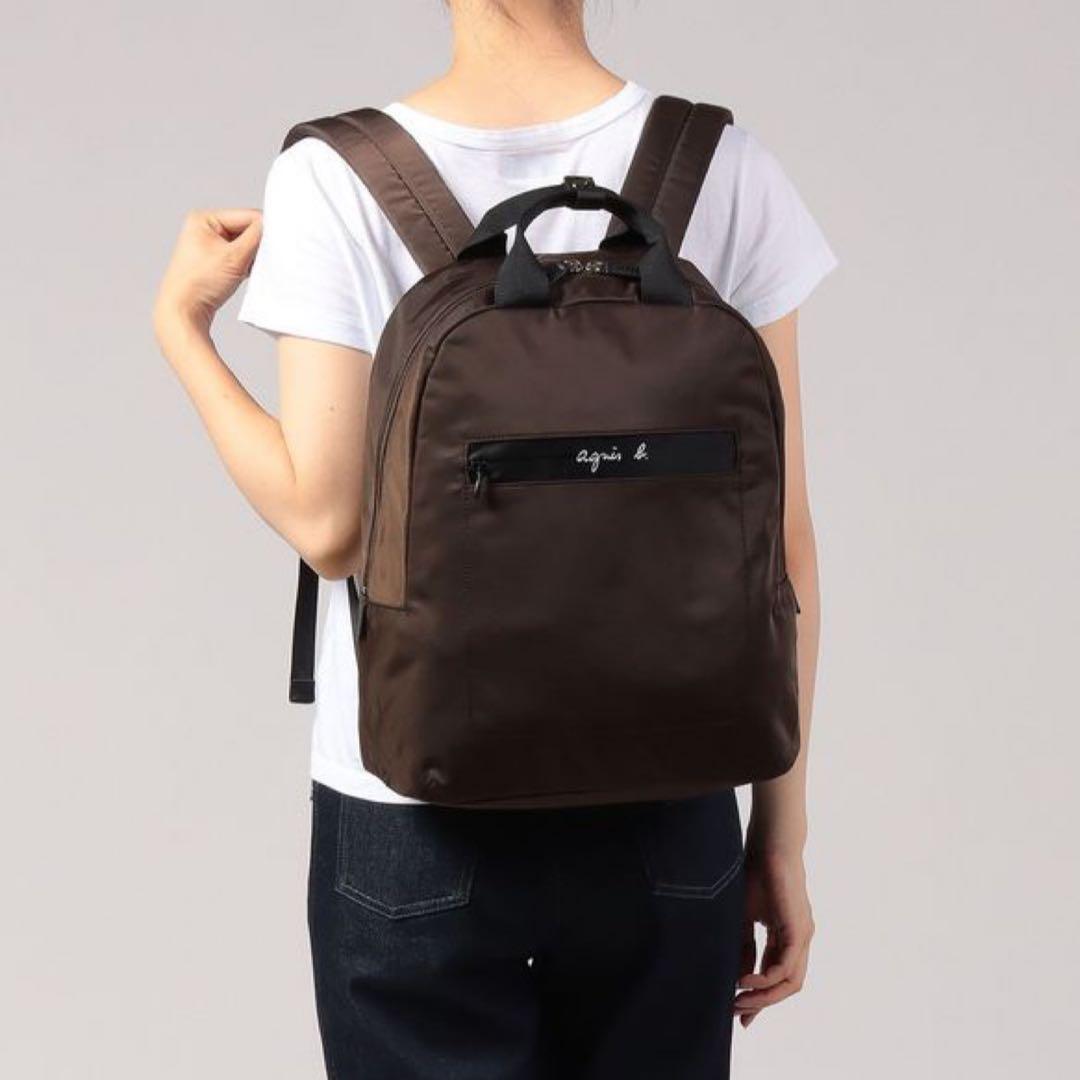 agnès b. アニエスベーナイロンリュックバックパックブラウン系