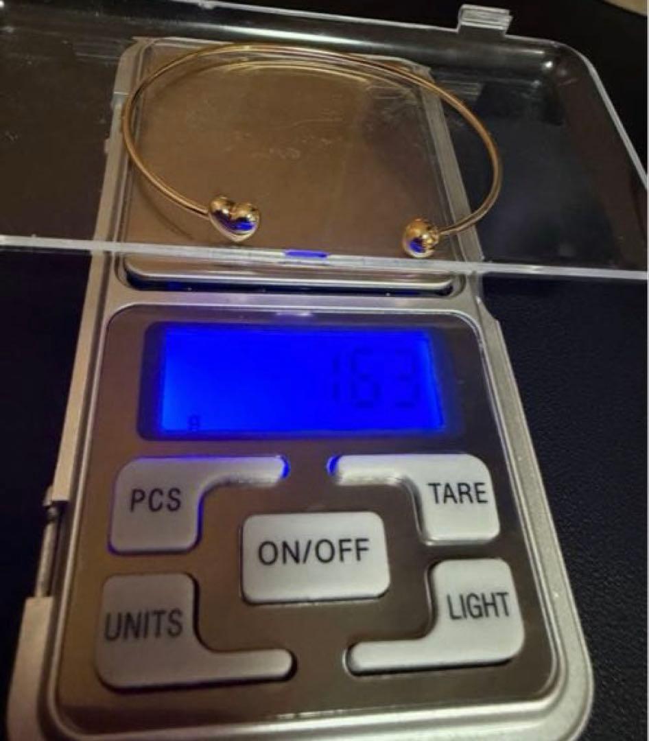 K18　ハート/ボール　バングル　ブレスレット ゴールド バングル