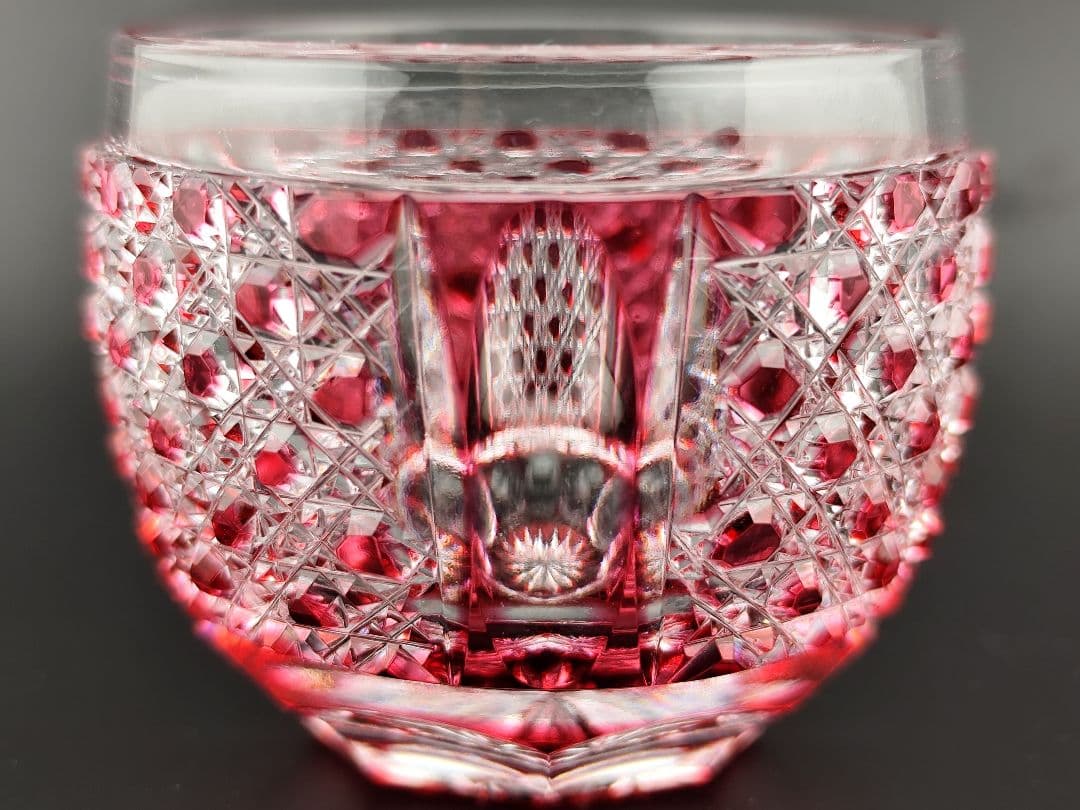 超希少品☆江戸切子 木村泰典 猪口 金赤（切子 江戸切子 薩摩切子）