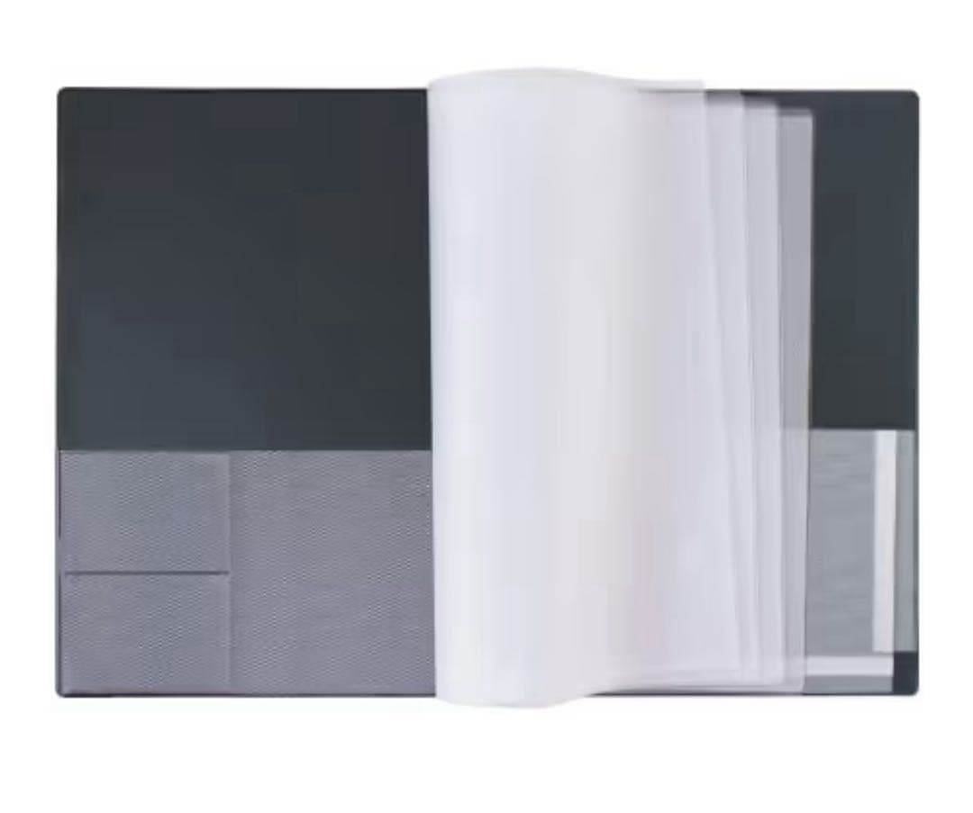 ⭐︎ A4証券ファイル 縦型 A4サイズ中袋 名刺ポケット付 ネイビー 18冊