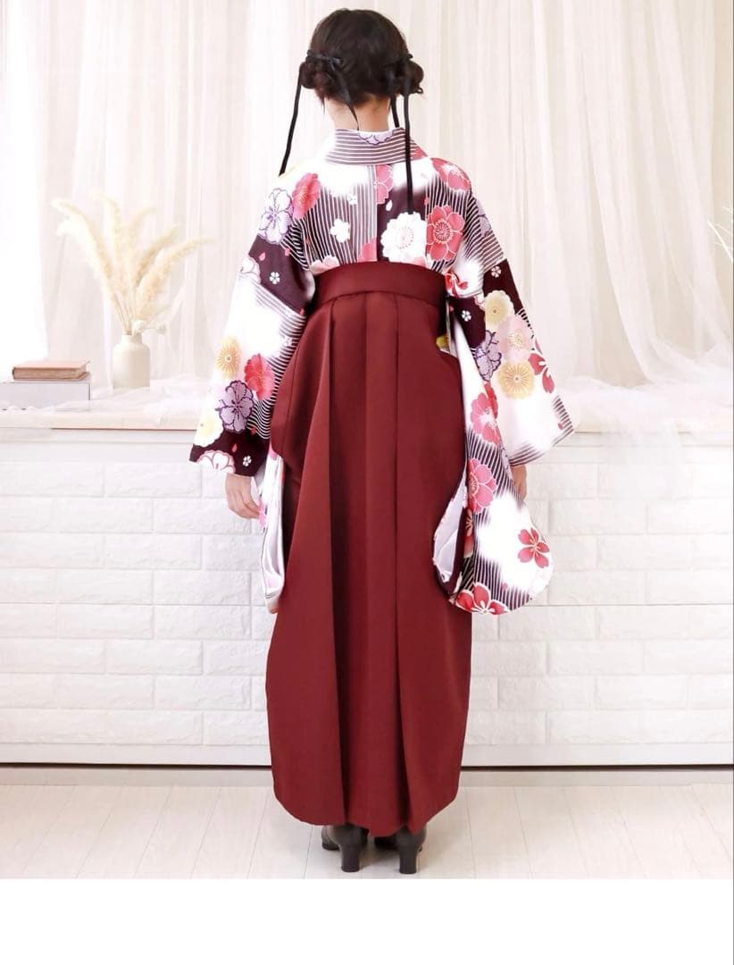 袴 簡単5点セット(着物、袴、襦袢、袴下帯、腰紐) 小学生150cm