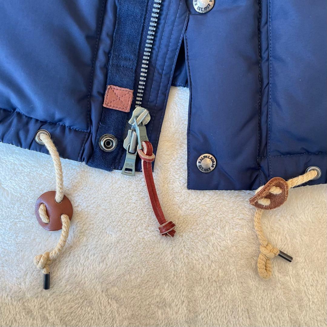 ラルフローレン POLO ネイビー フード付き ダウンベスト